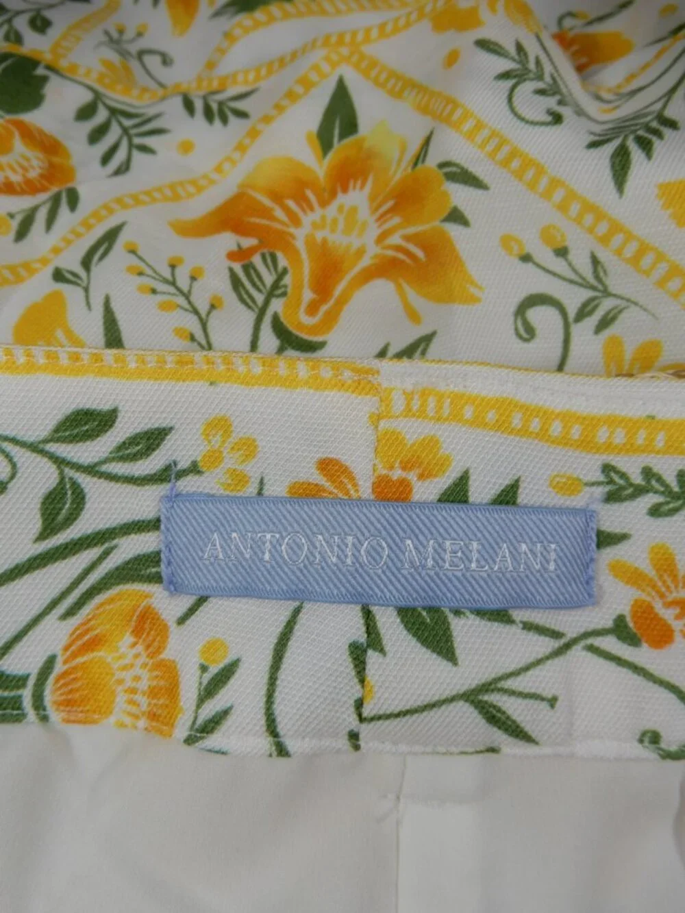 ANTONIO MELANI Style by Simkins Lindsey TOP SHORT Set 10 Printed Linen Blend NEW